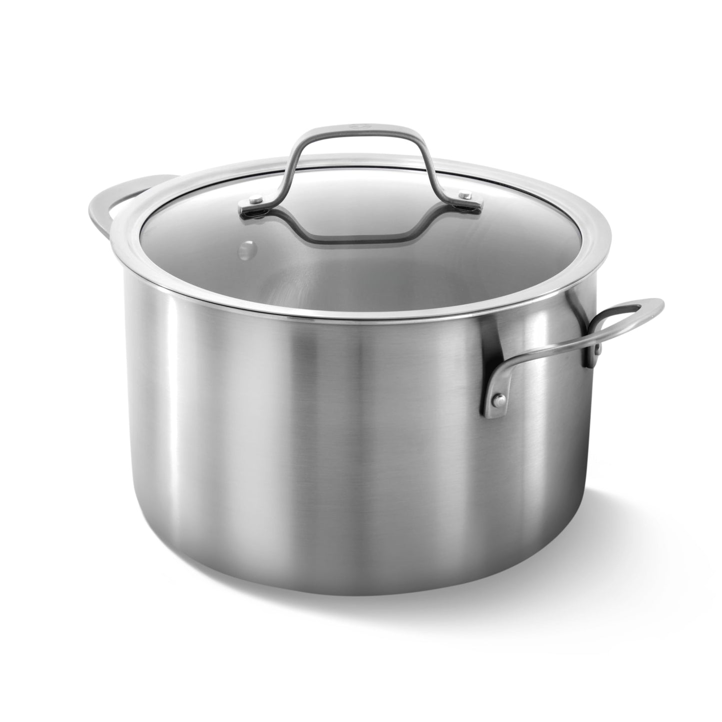 Calphalon Brushed 3-Ply Stainless Steel Cookware Set w/Turbo Heat Tech 4.5Qt Sauce Pan with Lid, Induction, Oven Safe 450F, Brushed Satinless Silver