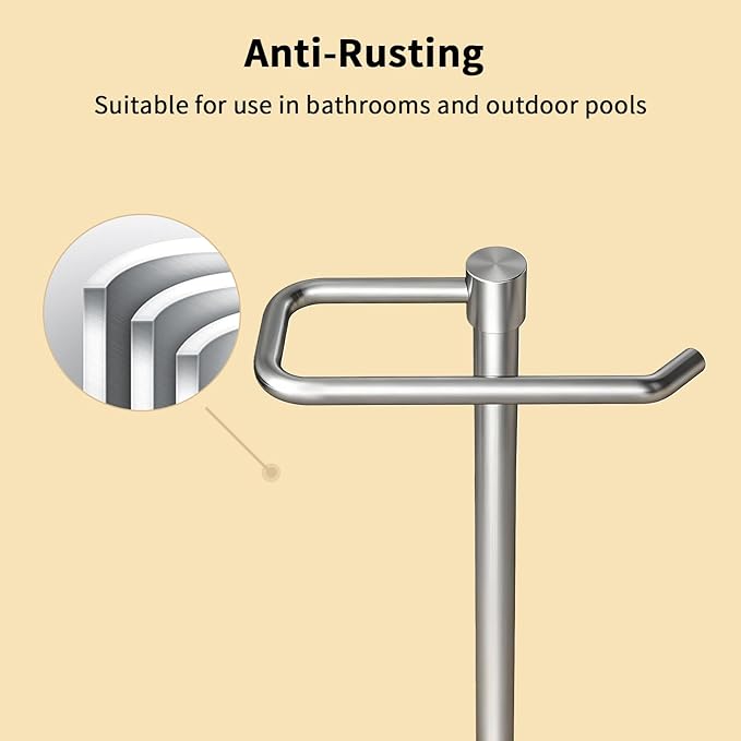 YUMORE Hand Towel Holder Stand Countertop Towel Rack Free Standing Towel Bar Hanger for Bathroom Kitchen