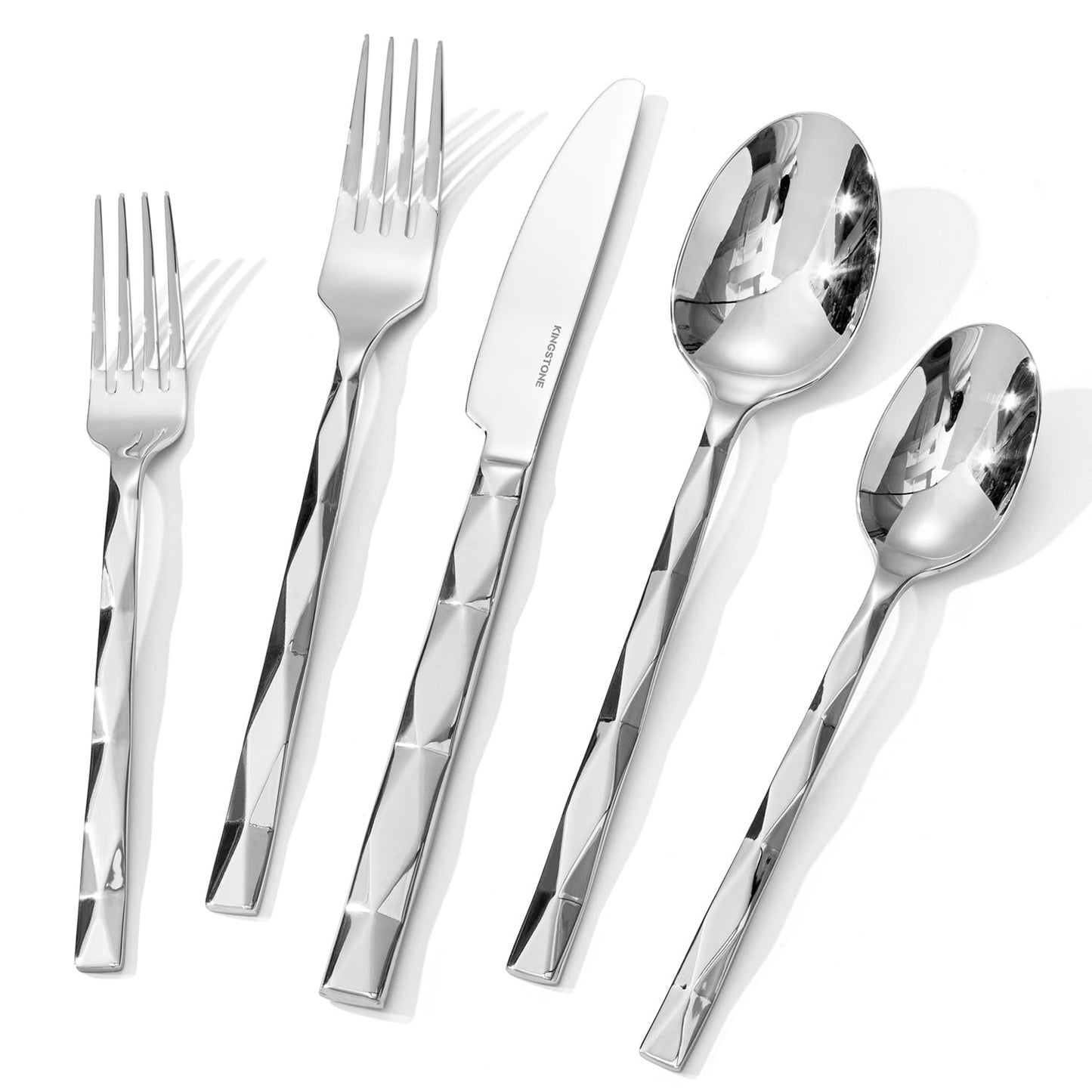 40 Piece 18/10 Black Silverware Set, Stainless Steel Flatware Cutlery for 8