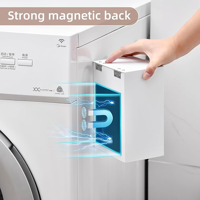 Magnetic Dryer Sheet Holder for Laundry Room Organizition ,Metal Dryer Sheet Container with lid,Dryer Sheet Dispenser,Wall Dryer Sheet Box,Fabric Sheet Holder,Laundry Detergent Sheets Dispenser