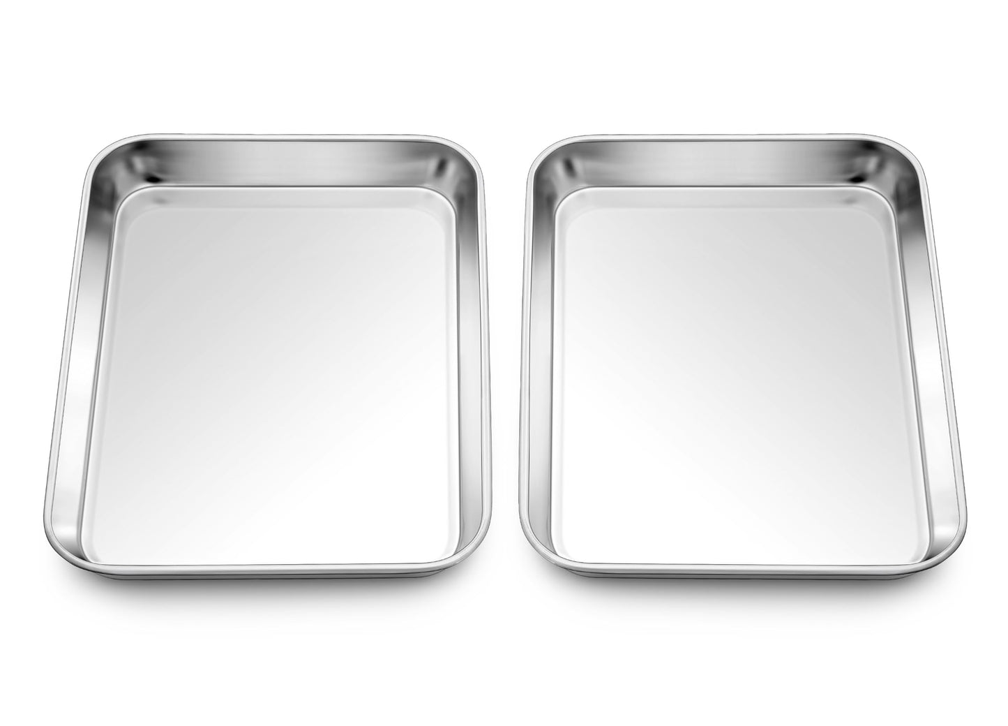 Homikit 9x13 Inches Stainless Steel Quarter Sheet Pan Set of 2, Non Toxic