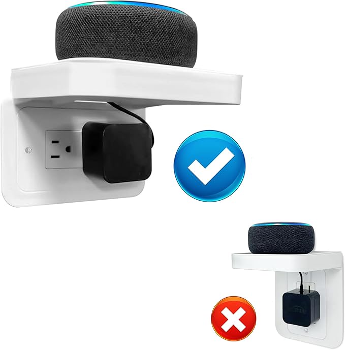 ALLICAVER Horizontal Decora Outlet Shelf Only, Wall Holder with Built-in Cable Management, Light-Duty Organizer for Electric Toothbrush & Small Accessories, Not for Vertical or Duplex Outlets