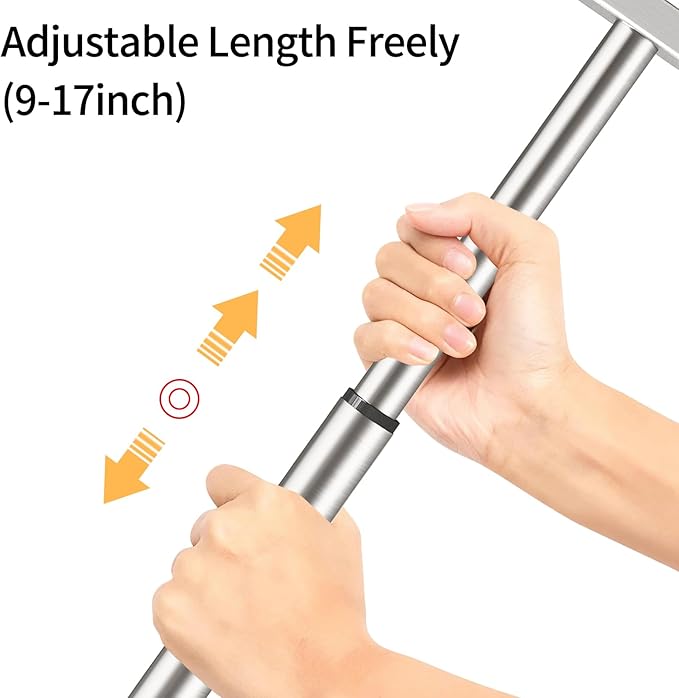 Hand Towel Holder Stand, T-Shape Hand Towel Rack for Bathroom, Hand Towel Stainless Steel for Kitchen Vanity Countertop, Marble Base Brushed Adjustable 9.06" -17.68"