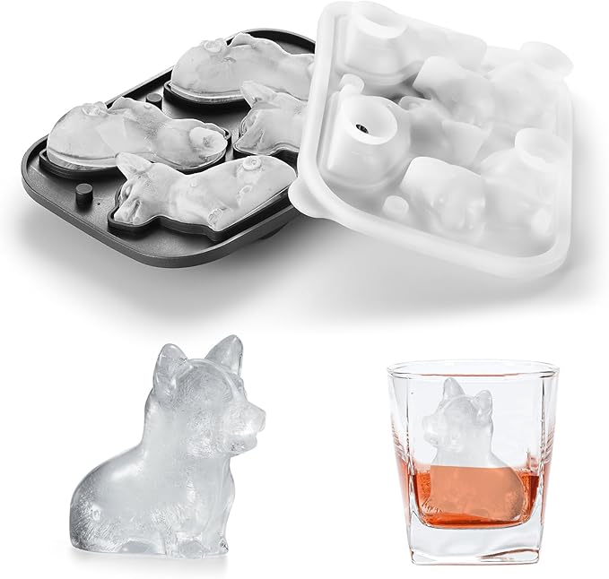 Nax Caki 3D Dachshund Dog Ice Cube Mold Fun Shapes, Dachshund Gifts for Women, Cute Large Craft Ice Mold, Big Dog Ice Cube Trays for Whiskey Cocktails Bourbon