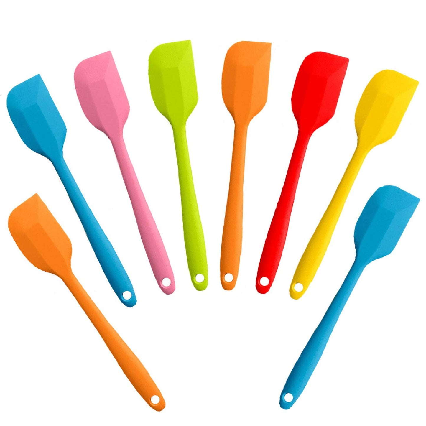 COLOGO Silicone Spatulas, 8 Pack 11 Inch, Sturdy Steel Core