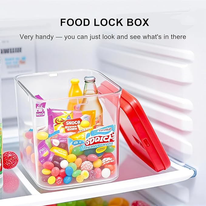EMLTHORYClear Medicine Lock Box with code, Small Food Snack Phone medication Lock Boxes for Personal Items Combination Electronics Organizer,Phone Jail,Gaming Device Lockable Boxes
