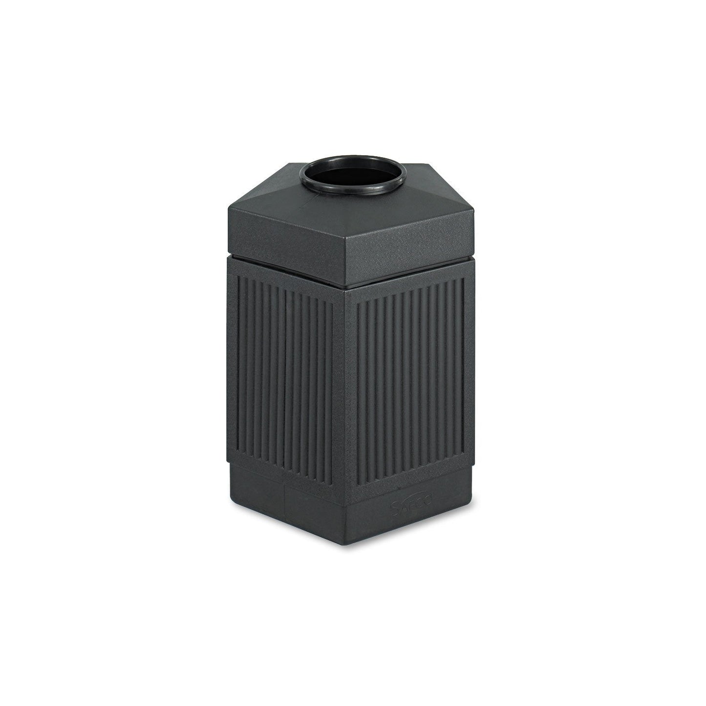 Safco Canmeleon Trash Can, 38 Gallons, Indoor and Outdoor Use, Open Top, Durable & Weather-Resistant Commercial Garbage Can, Black