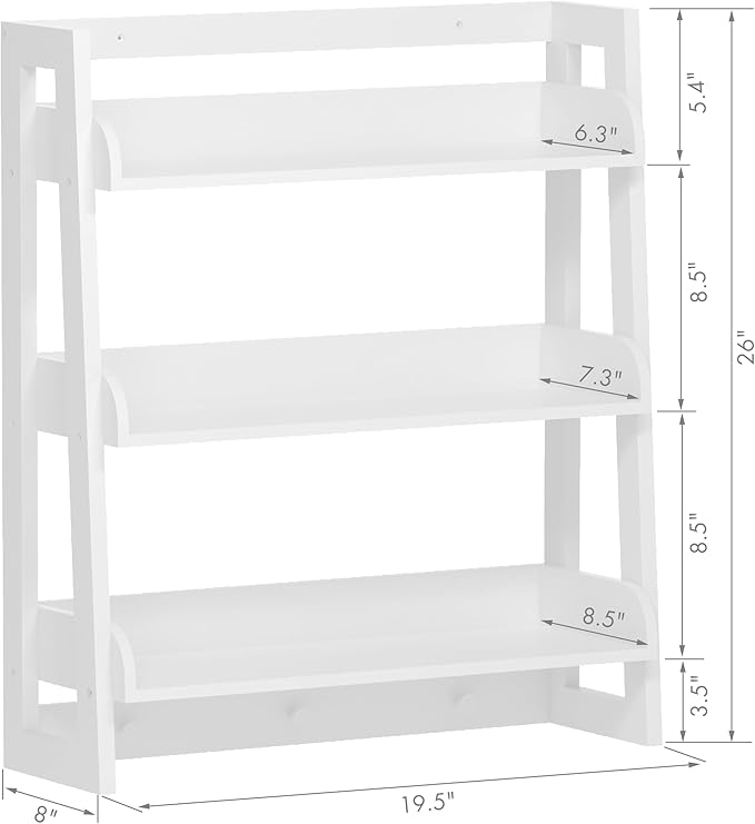 UTEX Bathroom Wall Shelf, Over Toilet Storage Shelf Organizer, 3-Tier Wall Mount Shelf Rack with Hook, White
