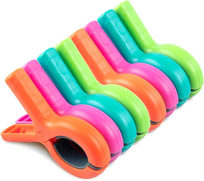 Beach Towel Clips for Beach Chairs, 8 Pcs Towel Holder for Beach Chair Pool Chair on Cruise Essentials, Jumbo Size Heavy Duty Clothes Pins, Beach Chair Clips to Beach Vacation Essentials, 4 Colors