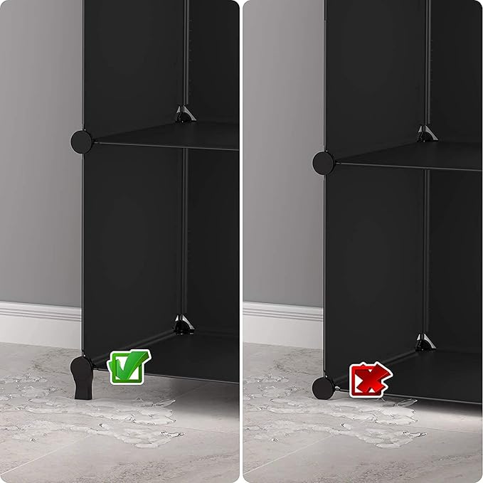 Closet Organizers and Storage, 12 Cube Storage Organizer, Portable Closet Organization Clothes Shelves for Kids, Closet, Bedroom, Bathroom, Office, Black
