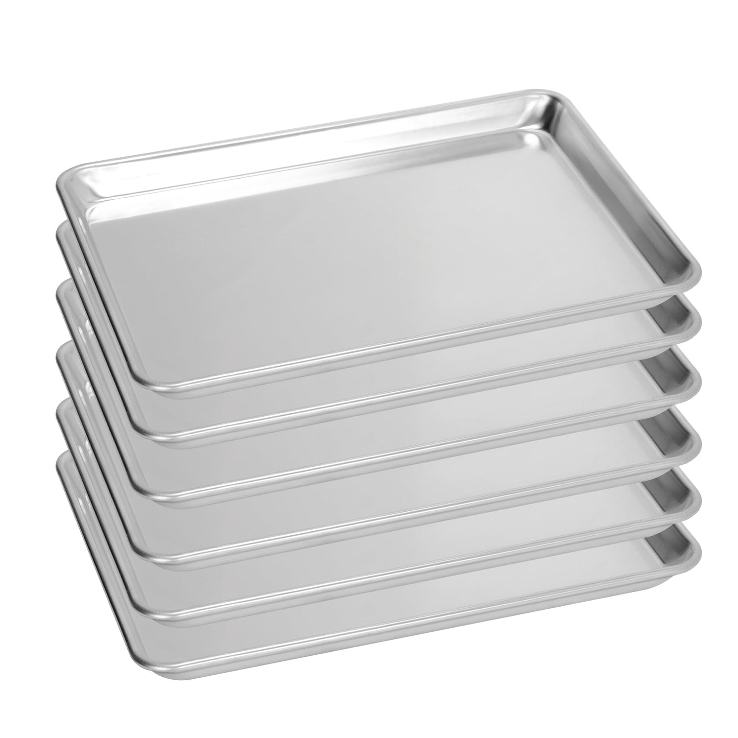 BIEAMA 6 Pack 15" x 21" Baking Sheet Pan, Aluminum Large Size Cookie Sheets