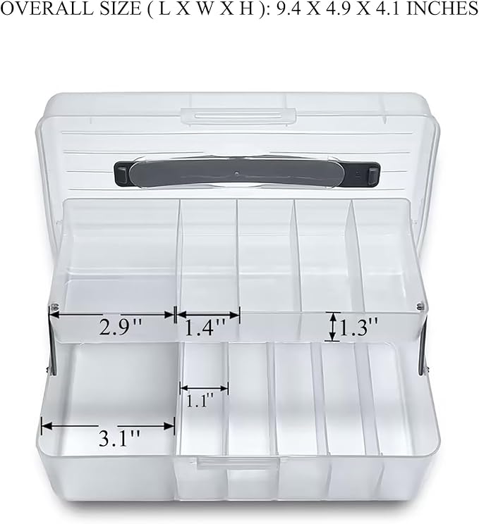 Large Bandage Organizer with Lid, Plastic 2 Tiers Container for Home Medicine Cabinet, Office, School Use, Bandages Storage Holder for Fabric Adhesive Strip, Medical Elastic Wrap