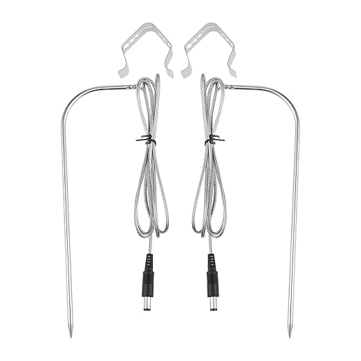 2-Pack Temperature Meat Probe with Thermometer Probe Holder Clip