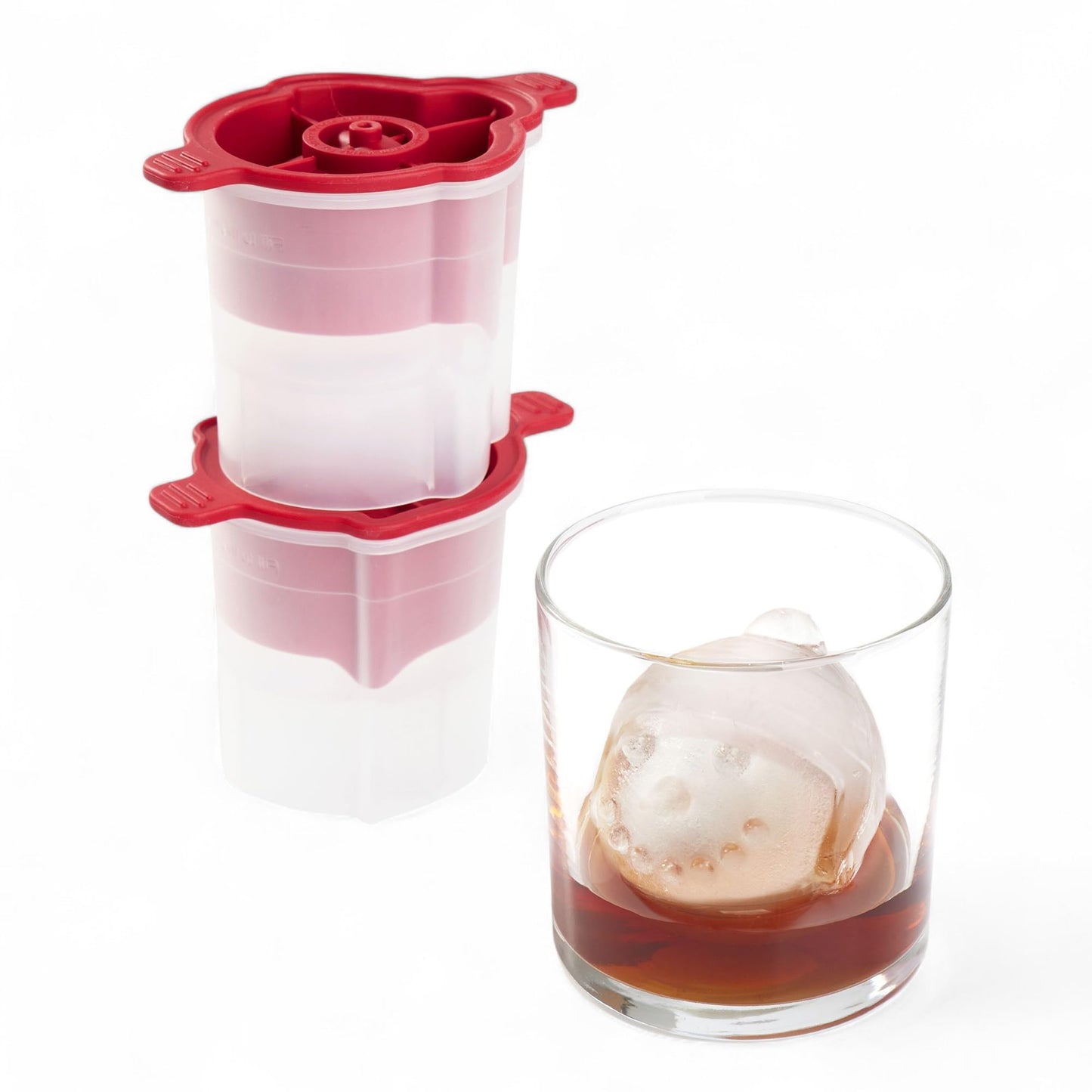 Tovolo Dots and Stripes Ornament Ice Cube Molds Set of 2 for Festive Holiday Drinks Christmas Gifts for Dad, BPA Free Dishwasher Safe Silicone Ice Molds for Cocktails