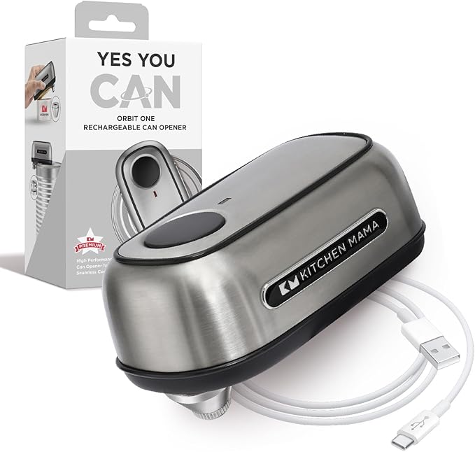Kitchen Mama Orbit One Rechargeable Electric Can Opener, Red