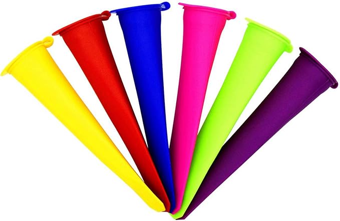 Homemade Popsicle Molds,6 Pack Drip Free Ice Pop Molds,Pure Color