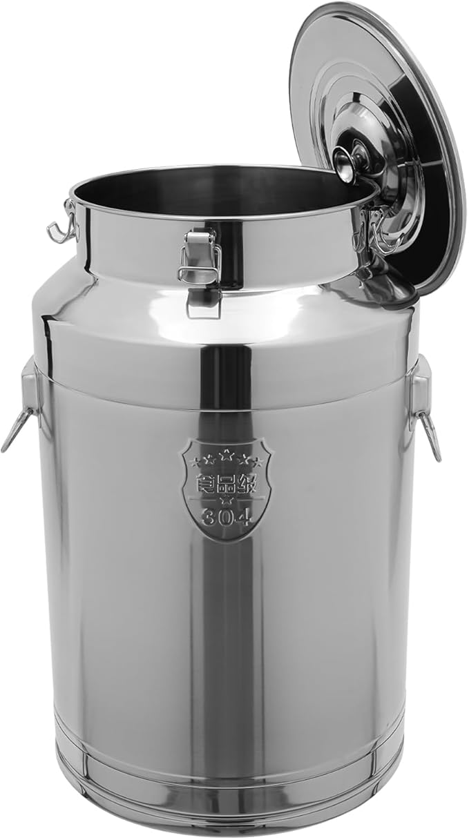 Fifizoo 304 Stainless Steel Milk Can - 23.24 Gallon (88 Liter) Heavy Duty Airtight Food Storage Container for Milk, Wine, Oil - Ideal for Home, Farm, and Commercial Use