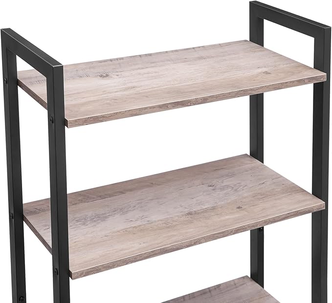 HOOBRO Over The Toilet Storage, 3-Tier Bathroom Organizer Shelf Over Toilet, Freestanding Bathroom Storage Shelves, Space Saver, Easy to Assemble for Room, Greige and Black BG41TS01