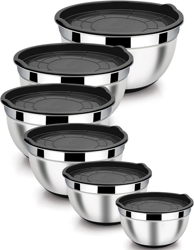 LIANYU Stainless Steel Mixing Bowls Set, Large 7, 3.5, 2.5, 2, 1.5, 1QT