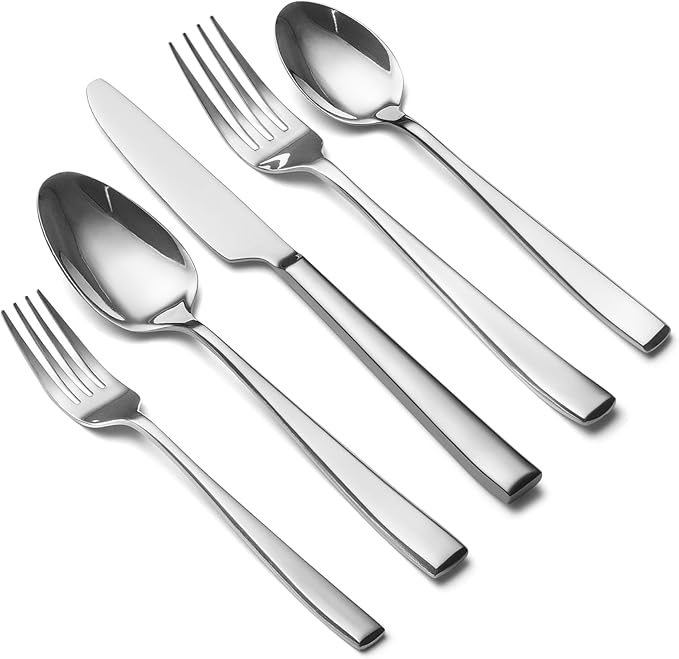 Matte Black Silverware Set, EIUBUIE 40-Piece Premium Stainless Steel Black Cutlery Set for 8, Matte Flatware Sets, Kitchen Utensils Sets Include Forks Spoons Knives