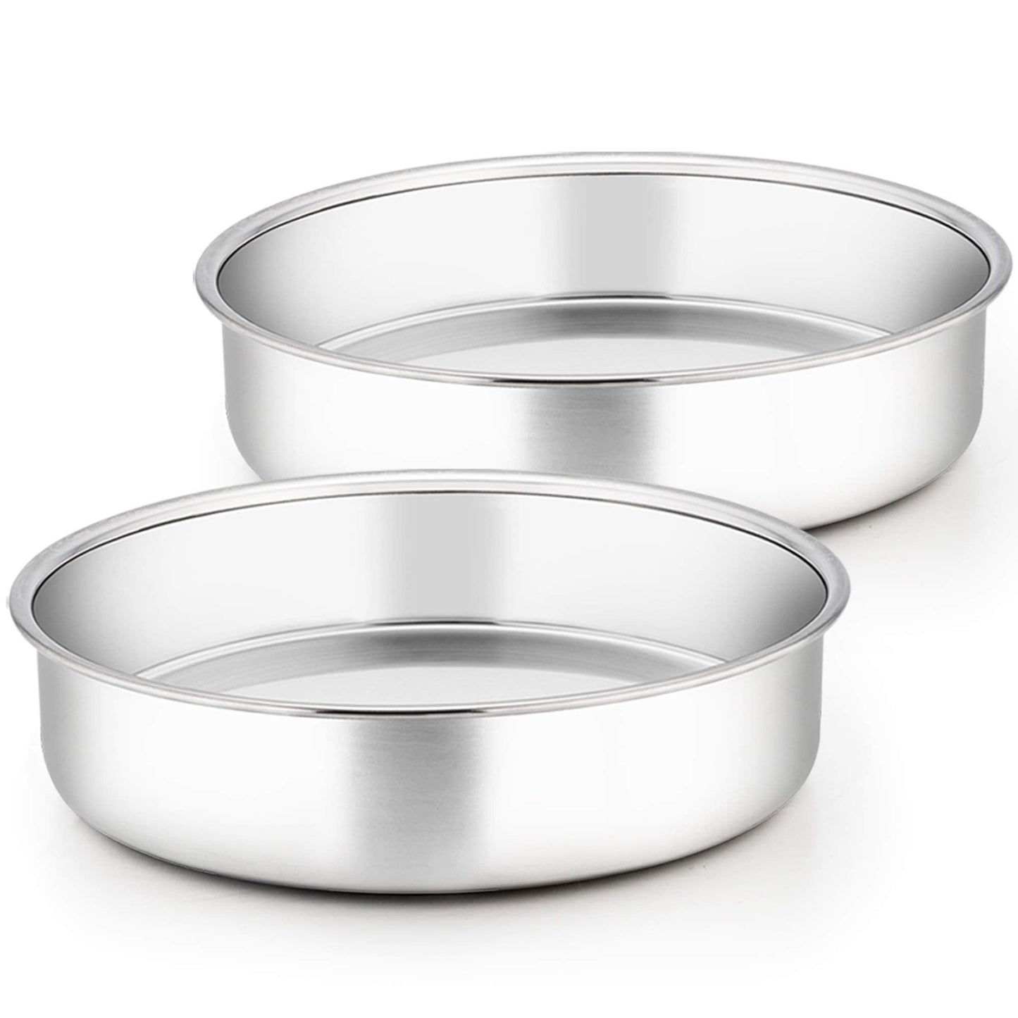 TeamFar 6 Inch Cake Pan, 2 Pcs Stainless Steel Round Tier Cake Pan Set