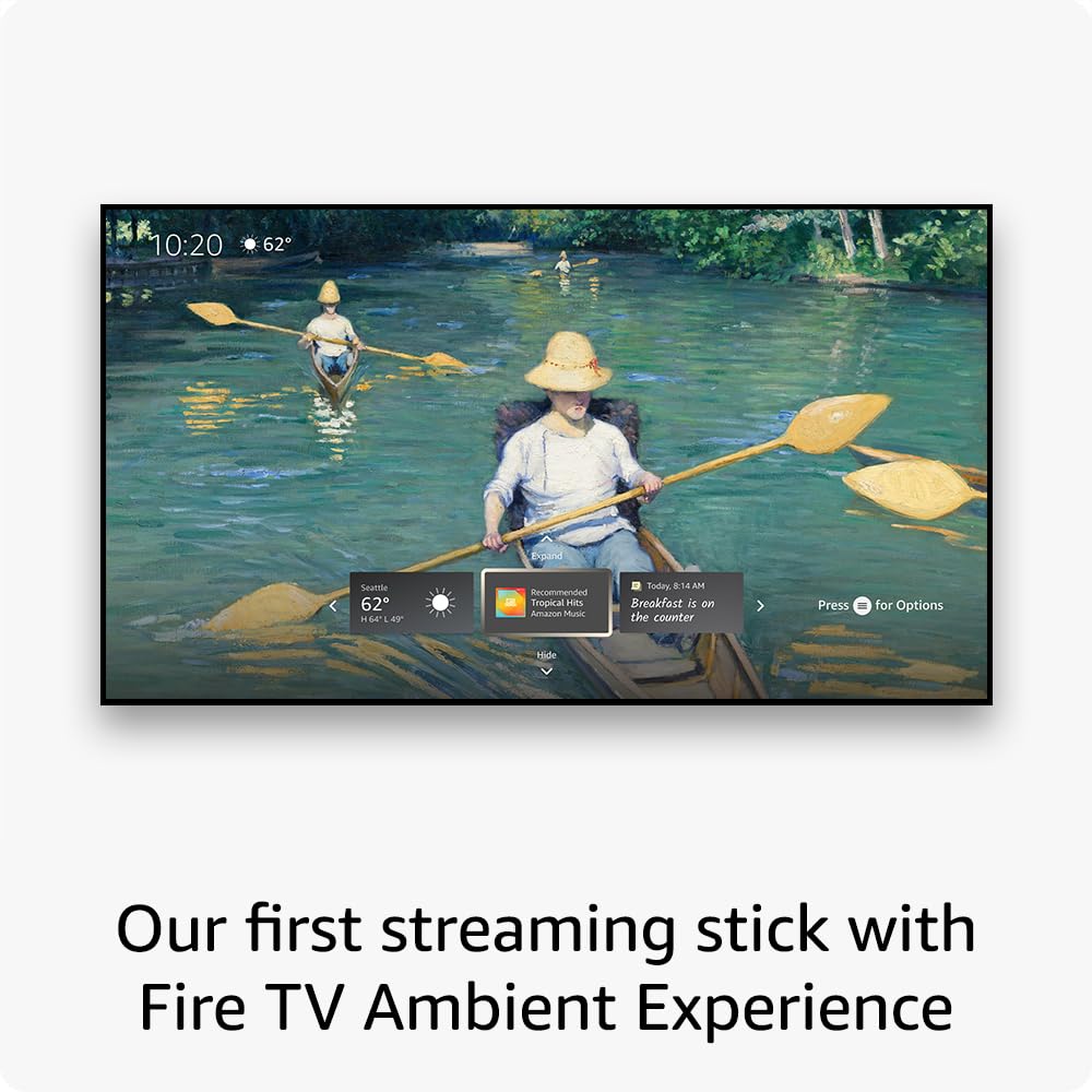 Amazon Fire TV Stick 4K Max streaming device (newest model) with AI-powered Fire TV Search, supports Wi-Fi 6E, free & live TV without cable or satellite