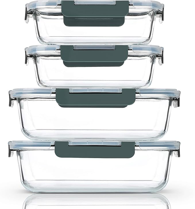 M MCIRCO 80 oz & 36 oz Extra Large Glass Food Storage Containers with Lids