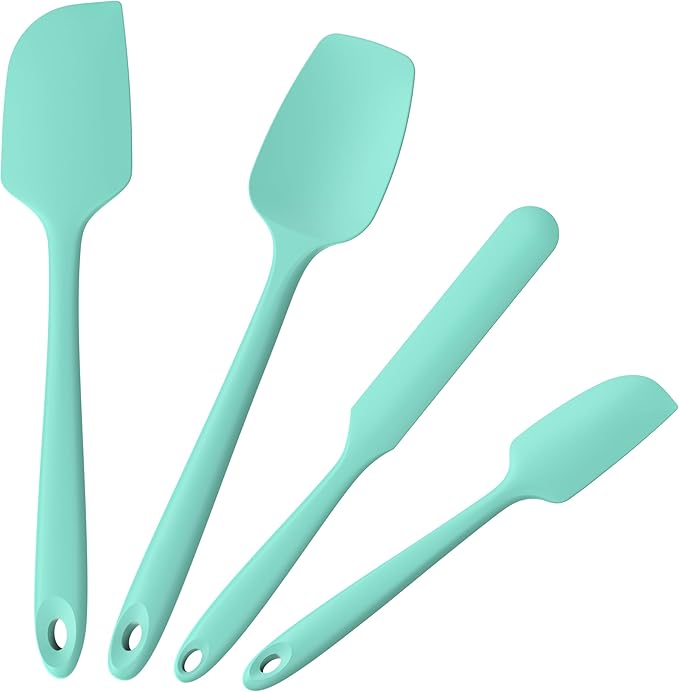 Doosu 600°F Heat Resistant Silicone Spatula Scrapers (Set of 3, Black)