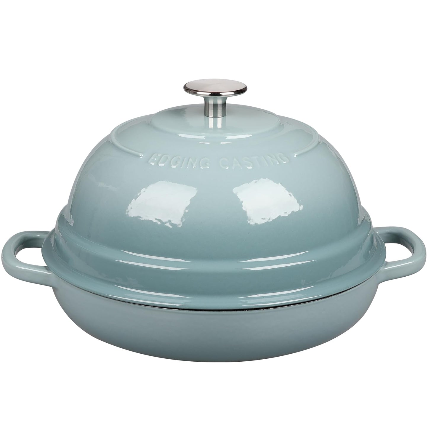 EDGING CASTING Enameled Cast Iron Dutch Oven Pot with Lid, Round Bread Oven for Homemade Sourdough Bread Baking, 6 Quart, Slateblue