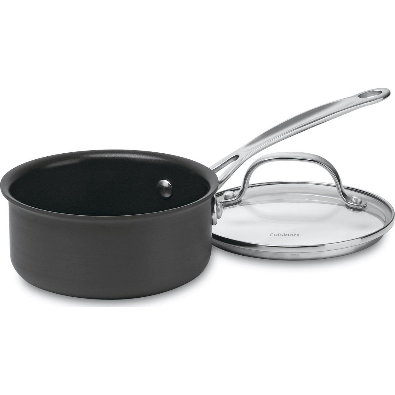 Cuisinart Chef's Classic Nonstick Hard-Anodized 1.5-Quart Saucepan with Lid, Black, 619C-16