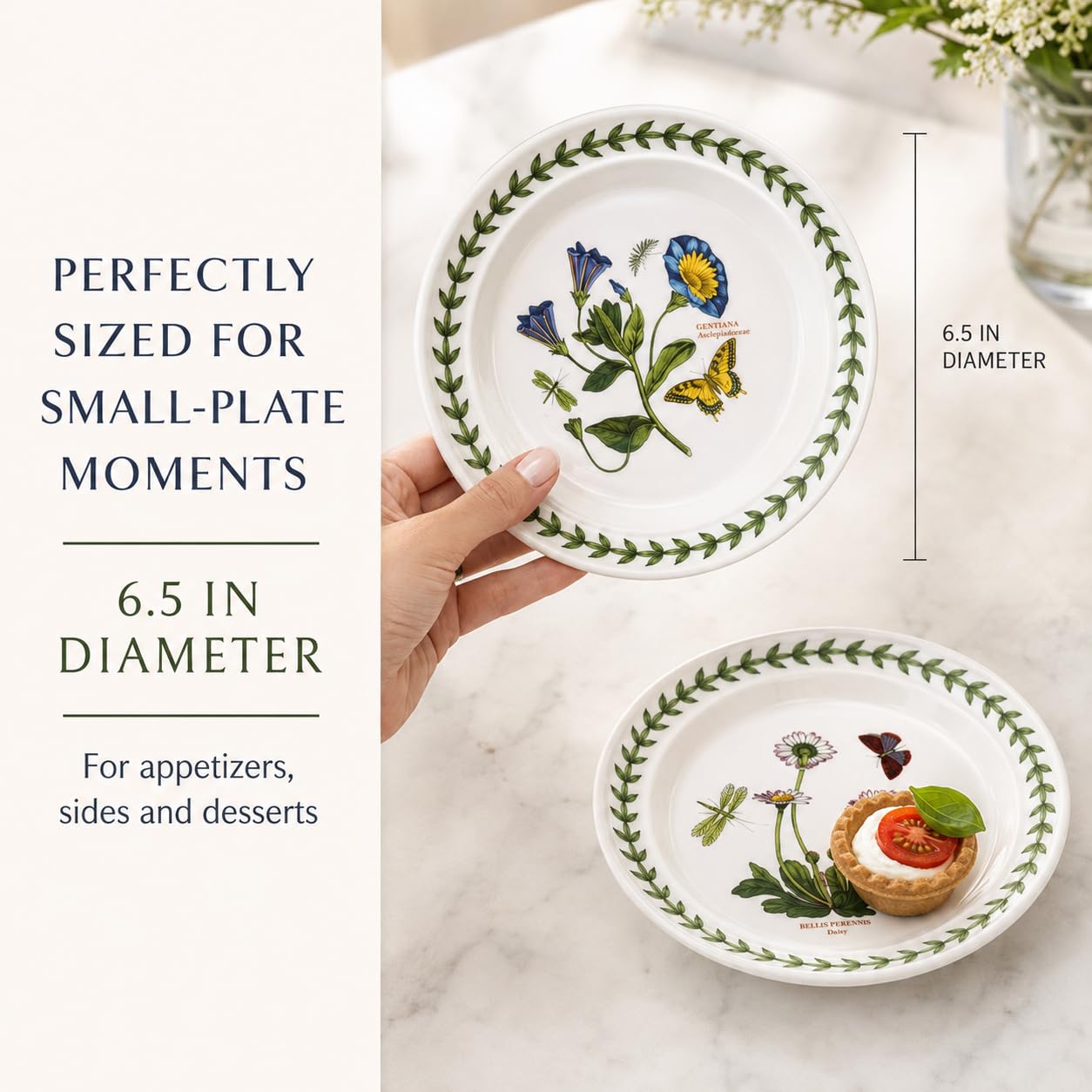 Portmeirion Home & Gifts BG05082 Botanic Garden Side Plates 16.5cm - Set of 6, White
