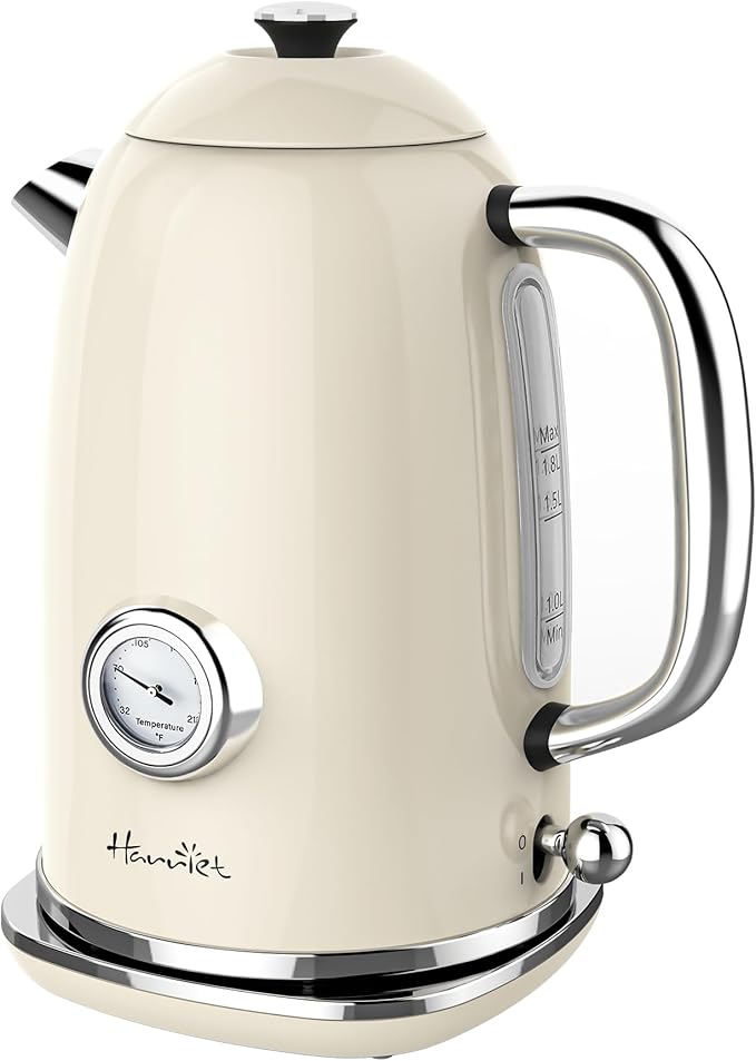 Harriet 61 oz Electric Kettle with Thermometer, Hot Water Pot, Retro
