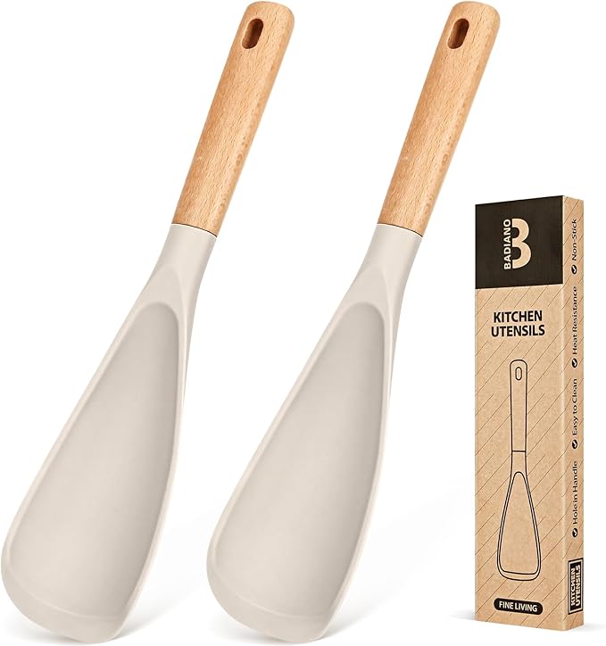 Badiano Silicone Cooking Spoon for Nonstick Cookwares, Multi-function,13.4"