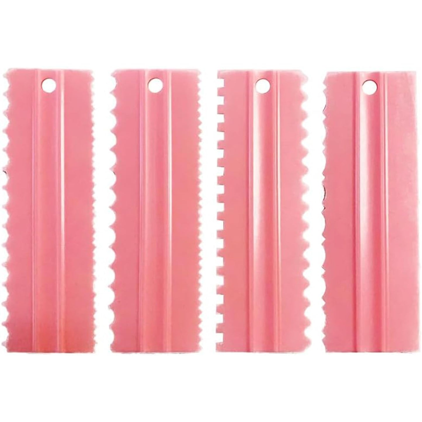 CEWIFO Cake Scrapers Set Decorating Comb and Icing Smoother, Plastic Sawtooth Scraper Polisher Butter Mousse Cream Cake Edge DIY Tool -8 Design Textures (Blue)