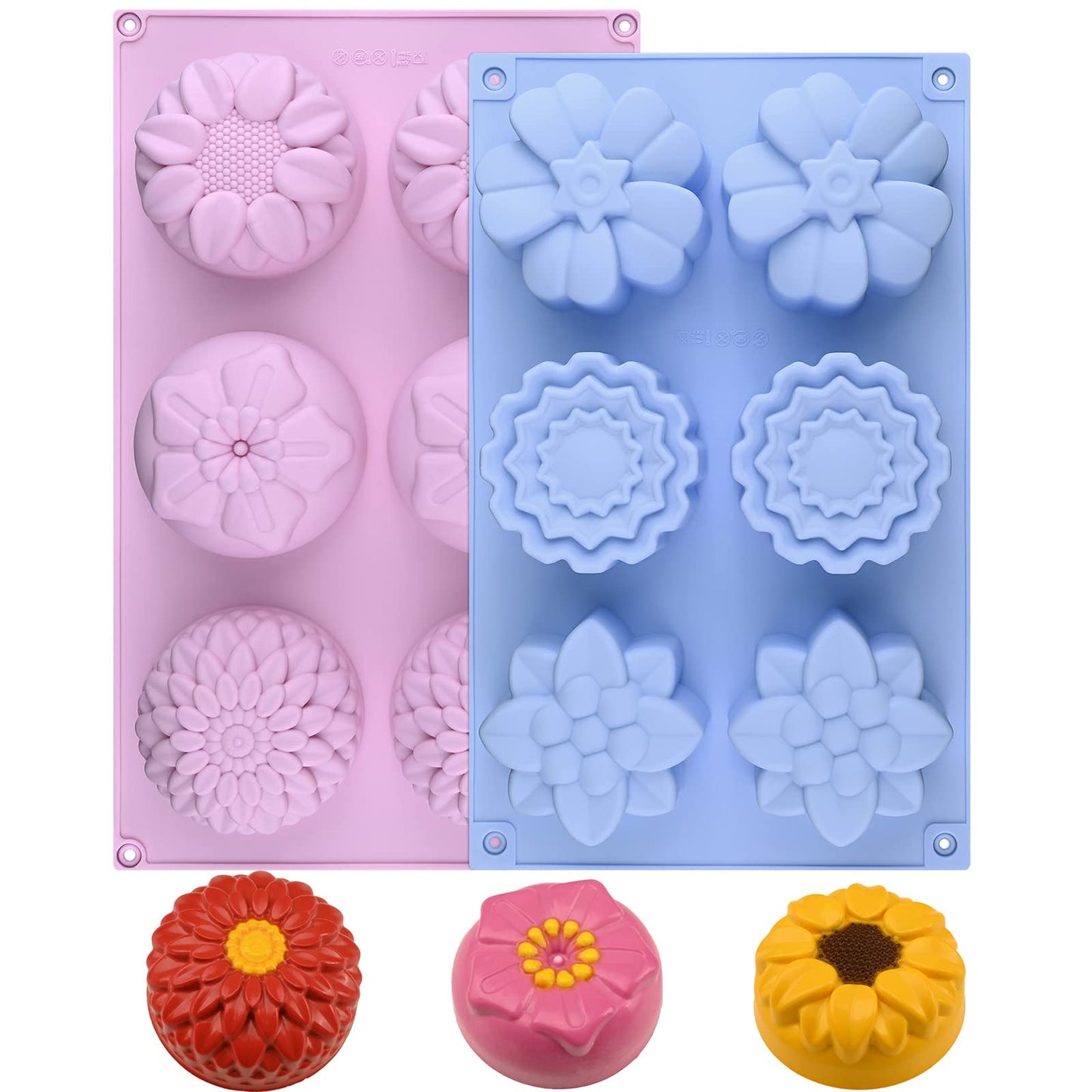 Sakolla Christmas Resin Molds 2 Pack Christmas Silicone Molds Ornaments Resin Molds Round Shape Lettered Pendant for Epoxy Resin Casting DIY Jewelry Keychain Snowflakes Crafts