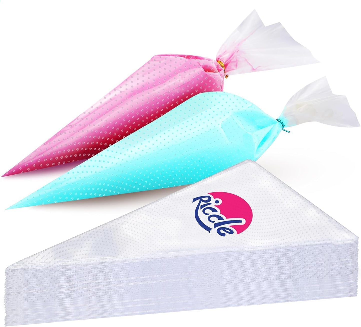 Riccle Extra Large 24 Inch Piping Bags - 100 Textured Anti Burst Thickened Disposable Pastry Bags - Icing Piping Bags for Frosting - Ideal for Cakes and Cookies Decoration