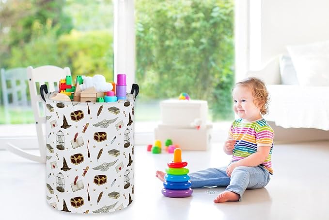 Kids Laundry Hamper,Magic Laundry Basket Collapsible Cute Storage Baskets for Home Decor,Office,Home Organizer,(Magic