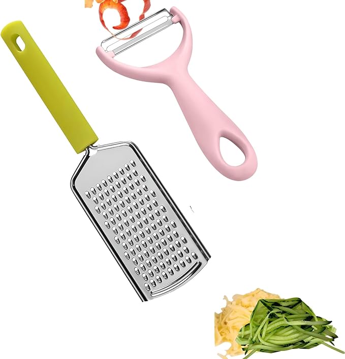 Apple Peeler:Pear Fruit Vegetable Peeler,Manual peeler for Peeling Apples, Pears, Cucumber;Garlic Carrot Potato Cheese Zester Grater, Essential Kitchen Tool(2-Pack) (blue)