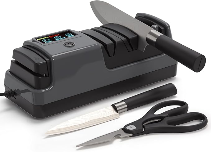 Professional Electric Knife Sharpener, 3-Stage, 100% Diamond Abrasive