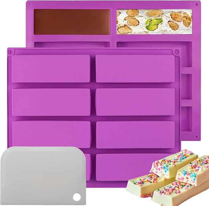 Gobrevv Chocolate Silicone Molds For Baking，Granola Cereal Candy Bar Mold