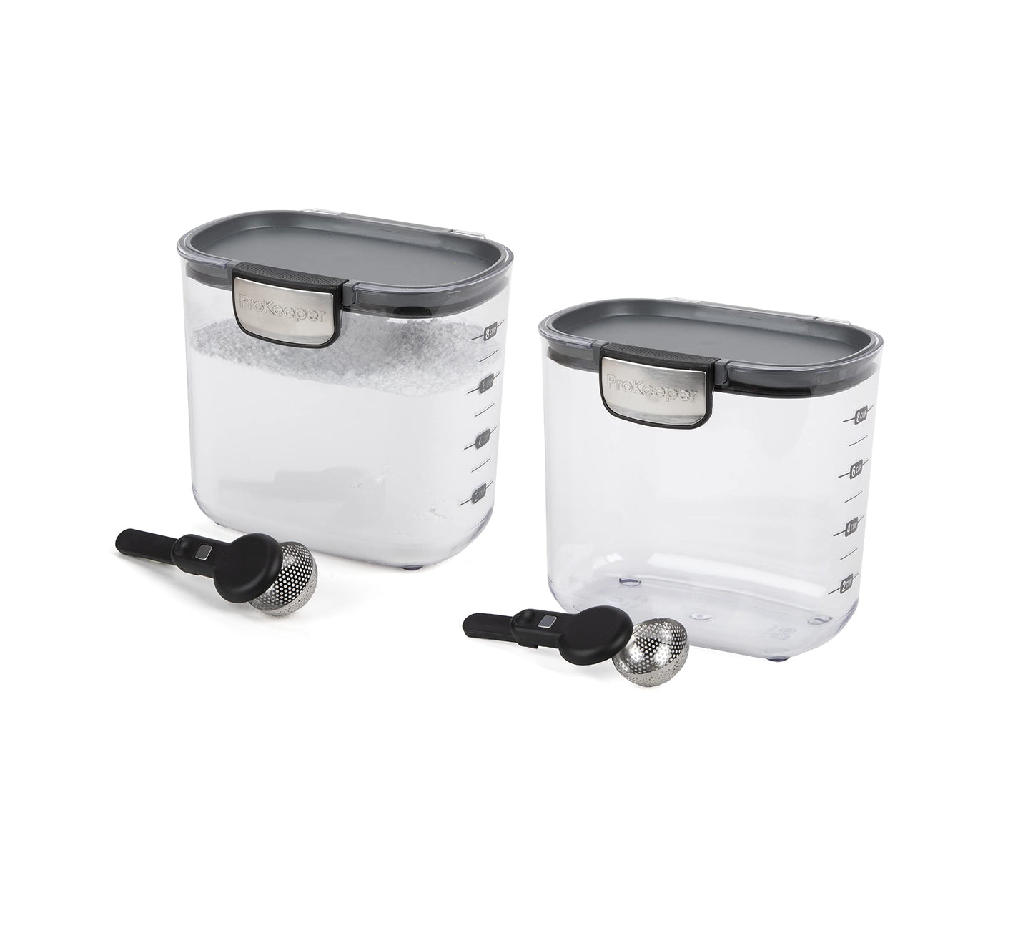 Progressive International ProKeeper+ Clear Plastic Airtight Food Baker's Kitchen Storage Organization Container Canister Set with Magnetic Accessories, 2- Piece Set (Cereal 4.5-Quart)