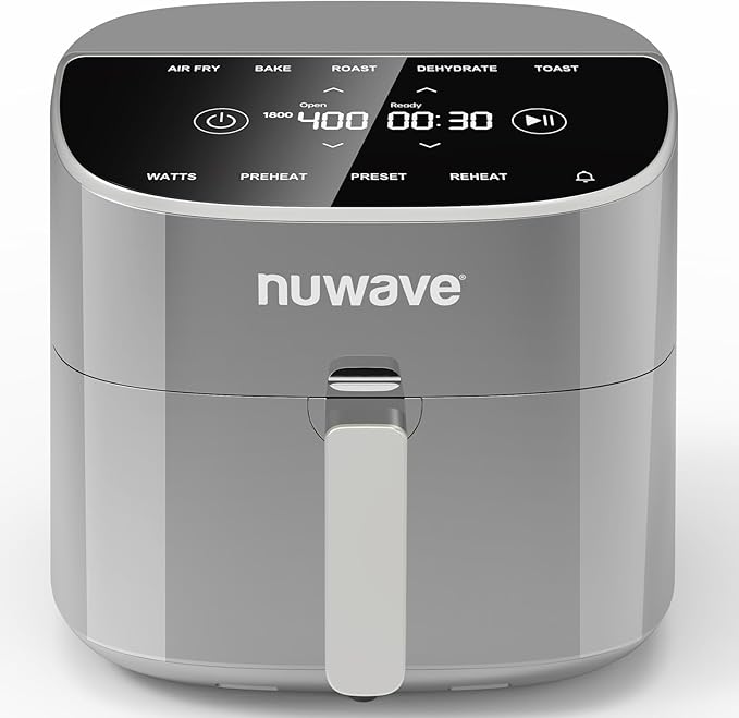 Nuwave Brio Plus 8 Qt Air Fryer, PFAS Free, New & Improved, 50-400°F in 5°F