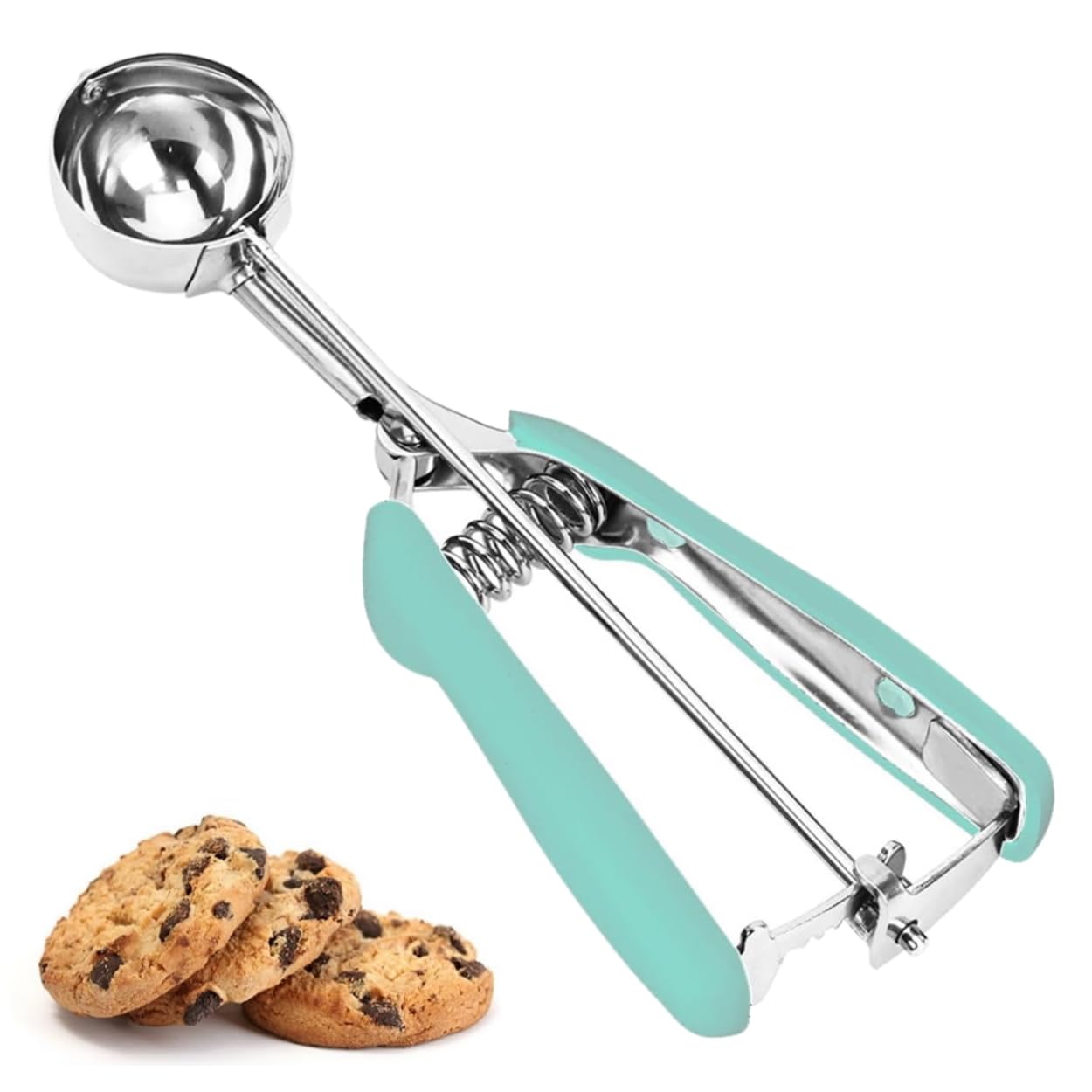 Cookie Scoop, Ice Cream Scoop, 1Tbsp/15 ml/0.5oz Cookie Scoops for Baking, 18/8 Stainless Steel Cookie Scooper for Baking, Cookie Dough Scoop with Non-slip Grip (Red)