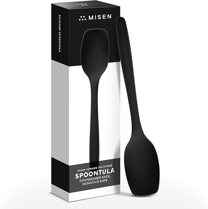 Misen Spoontula - Dishwasher Safe, Heat resistance, Nonstick Safe - Professional-Grade Versatile Kitchen Tool for Stirring, Spponging, Folding and Flipping - 4 Tools in One - Built to Last - Gray
