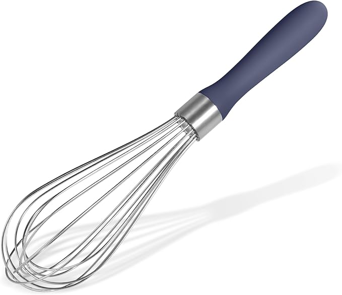 Doosu 18/8 Stainless Steel Balloon Whisk for Cooking (12 Wires, Red)