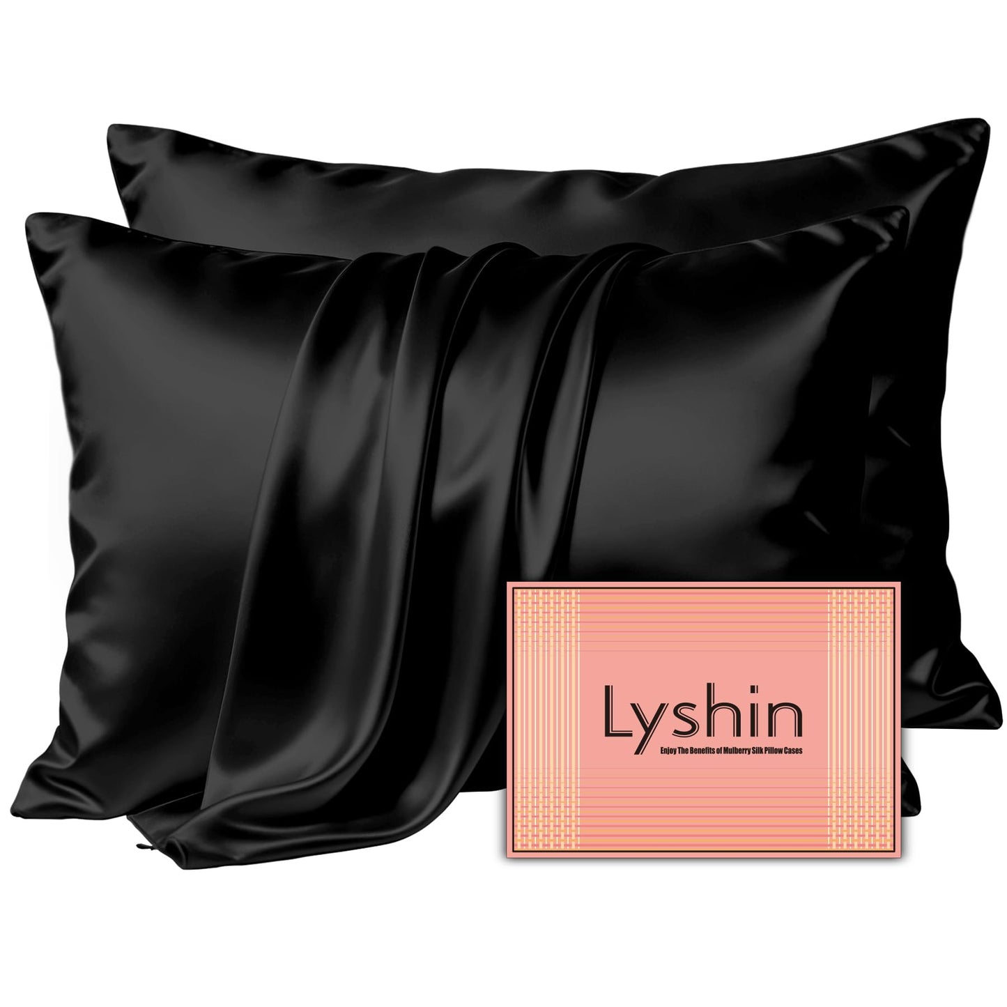 LYSHIN Silk Pillow Cases Standard Size with Hidden Zipper, Leopard