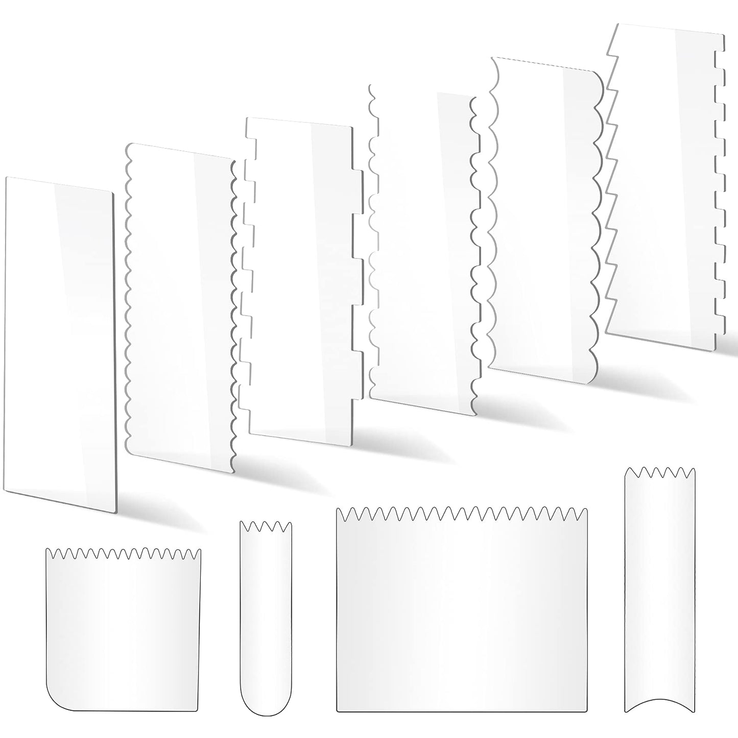 PROKITCHEN 10PCS Cake Scraper Smoother Set, Acrylic Cake Smoother for Icing