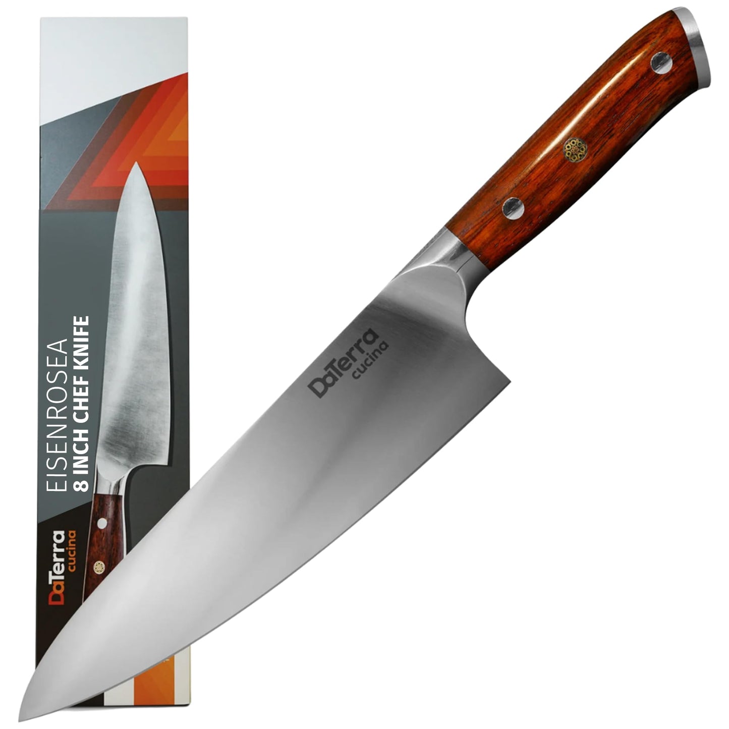 DaTerra Cucina - 8'' German Steel Chef Knife with Ergonomic Rosewood Handle