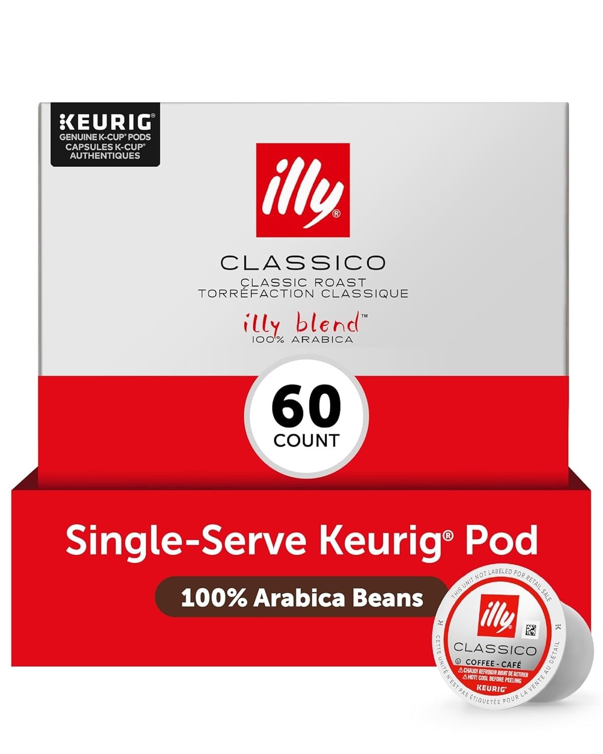 illy Coffee K Cup Pods, Intenso Dark Roast, 20 Count, 1 Pack