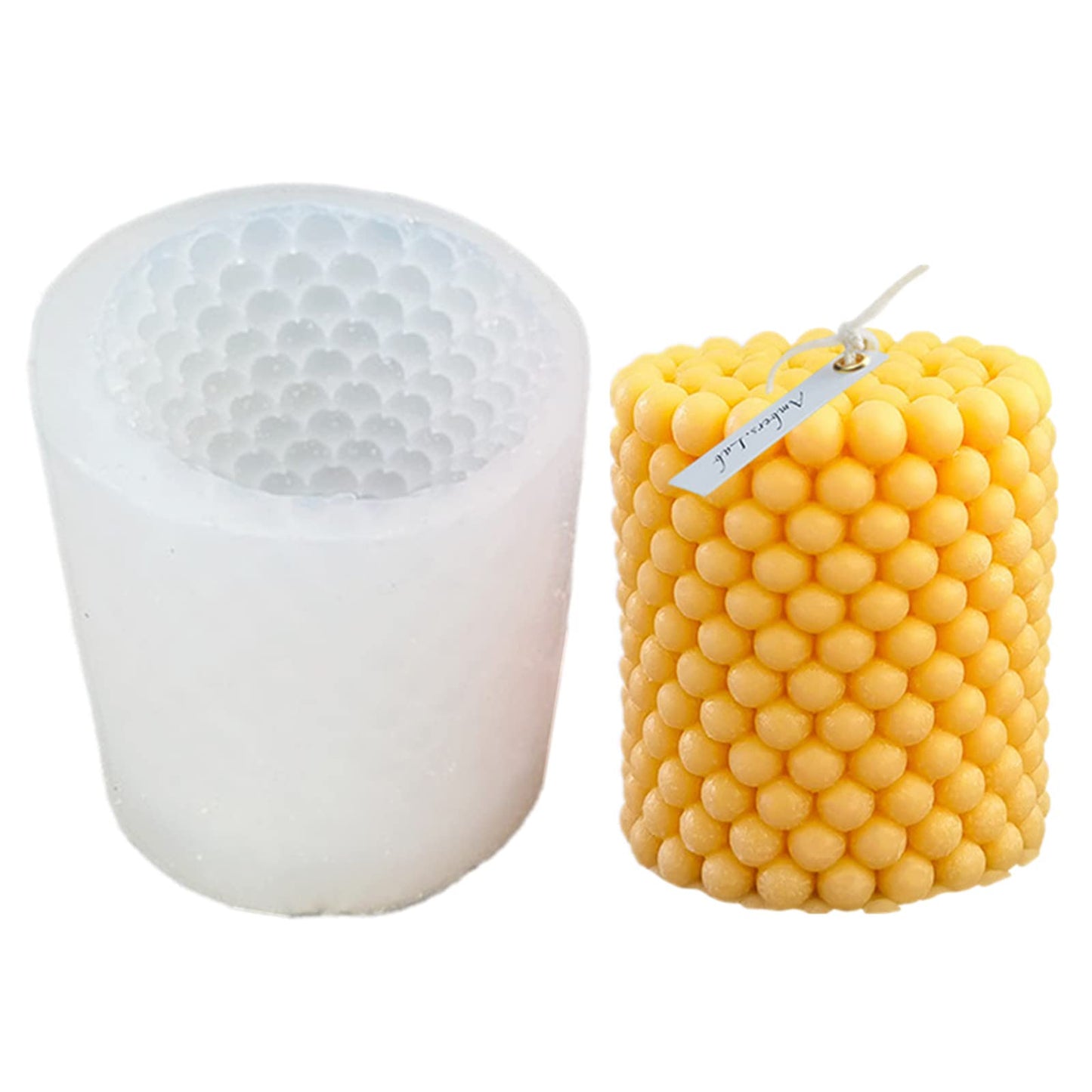 Lines Cylinder Candle Mold 3D Knitting Wool Pillar Silicone Candle Mould Fondant Chocolate Cake Tool for Handmade Soap, Polymer Clay